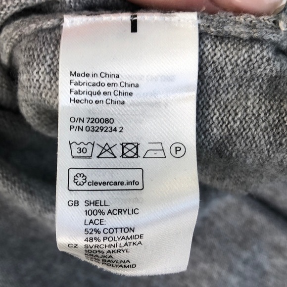 Divided by H&M Grey sweater, cream colored lace - Picture 6 of 8